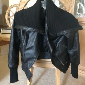 Flare collar, REAL leather jacket